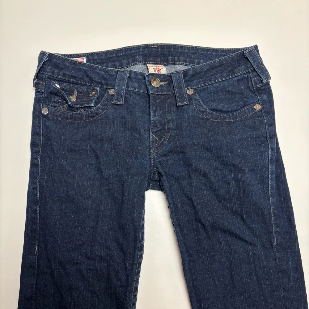 True Religion Straight Leg Jeans, Dark Wash, Size 30, Made in USA - Picture 9 of 13